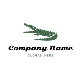 鱷魚 Logo Atrocious Green Alligator logo design