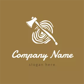 Woodworking Logo Axe and Timber Icon logo design
