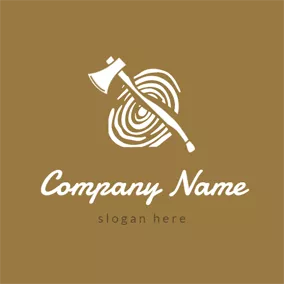 Carpentry Logo Axe and Timber Icon logo design