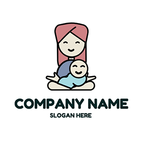 People Logo Baby Mom Smile logo design