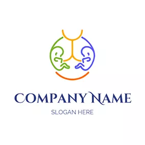 Insurance Logo Baby Mother Line Twins logo design