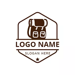 Climbing Logo Backpack and Hexagon logo design
