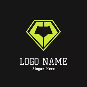 力量 Logo Badge and Abstract Arm logo design