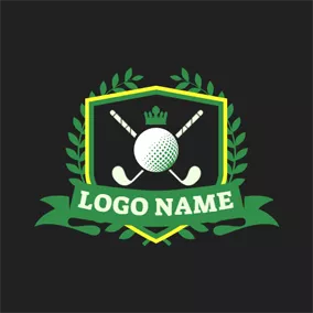 高尔夫俱乐部logo Badge and Ball Arm logo design