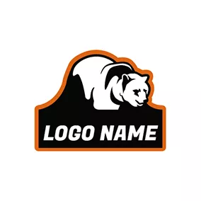 パンダのロゴ Badge and Bear Mascot Icon logo design