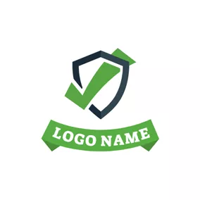 チェックマークロゴ Badge and Check Symbol logo design