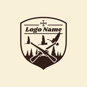 Ammo Logo Badge and Cross Gun logo design