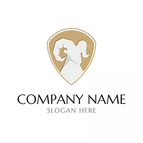 Logotipo De Mascota Badge and Ram Head Mascot logo design