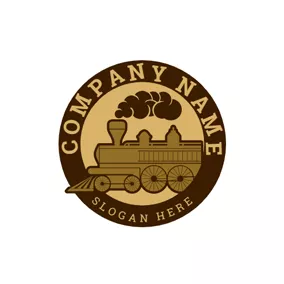火車 Logo Badge and Retro Train logo design