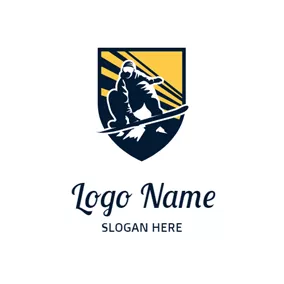 Social Media Profile Logo Badge and Skier Icon logo design