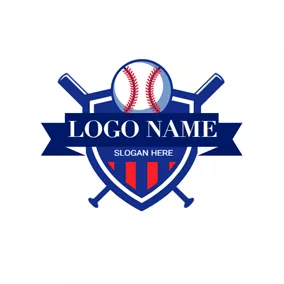 Logotipo De Murciélago Badge and Softball logo design