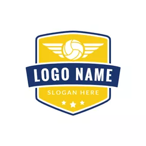 Logótipo Voleibol Badge and Volleyball Icon logo design