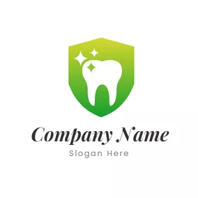 牙齒Logo Badge and White Tooth logo design