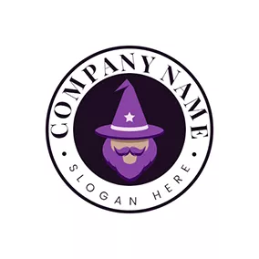 Logótipo Magia Badge and Wizard Logo logo design