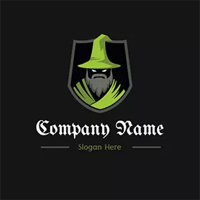 邪悪なロゴ Badge and Wizard logo design