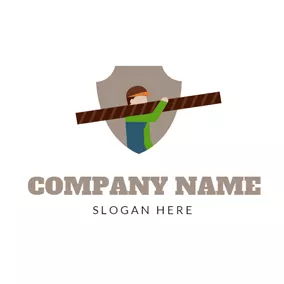 Wood Logo Badge and Wood Worker logo design