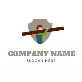 Logótipo Carpinteiro Badge and Wood Worker logo design