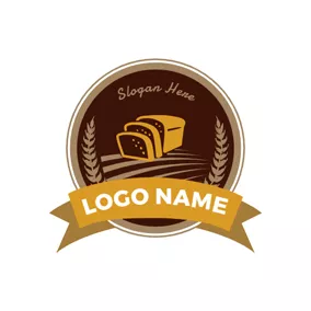 Flour Logo Badge and Yummy Bread logo design
