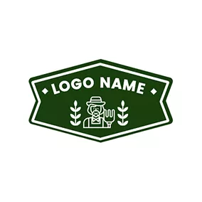 Shape Logo Badge Plant Farmer Outline logo design