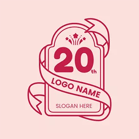 Pink Logo Badge Ribbon and 20th Anniversary logo design