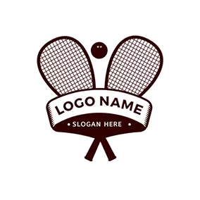 網球Logo Badge Squash Racket Ball logo design