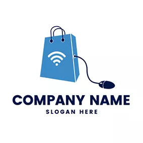 Mouse Logo Bag Wifi Mouse Online Shopping logo design