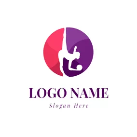 健身房Logo Ball and Gymnastics Athlete logo design