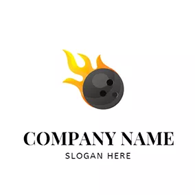 Logotipo De Llama Ball Flame Simple Squash logo design