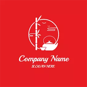 Outline Logo Bamboo Teapot Chinese logo design