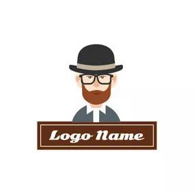Hat Logo Banner and Anime Character logo design