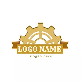 Logótipo Engrenagem Banner and Gear logo design