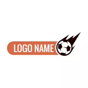 引越し　ロゴ Banner and Rapid Moving Football logo design