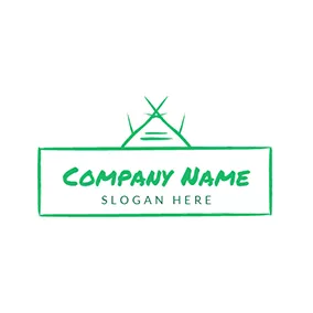 Green Logo Banner and Roof logo design
