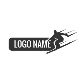 速度logo Banner and Speed Skier logo design