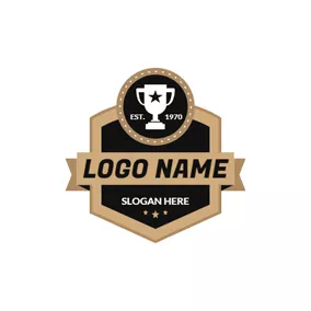 Logótipo De Campeão Banner and Tournament Trophy logo design