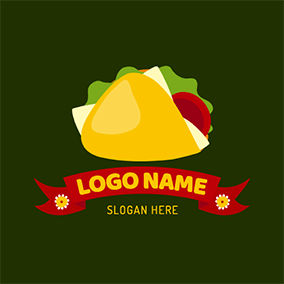 墨西哥卷餅logo Banner Design Delicious Taco logo design
