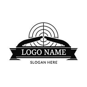 性能のロゴ Banner Gun Sight Logo logo design