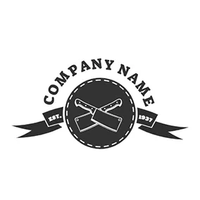 Shape Logo Banner Kitchen Knife Chopping logo design