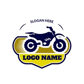 Yellow Logo Banner Motorbike Gang logo design