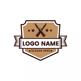 经典Logo Banner Shield Vintage Bullet logo design