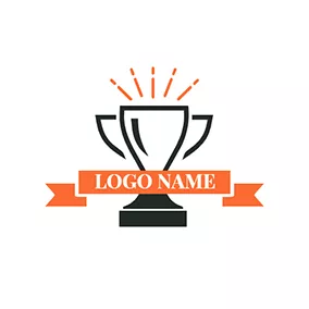 Design Logo Banner Shiny Trophy Championship logo design