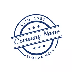 スタンプロゴ Banner Star and Stamp logo design