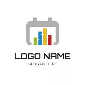 Corporate Logo Bar Graph and Calendar logo design