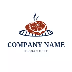 Meat Logo Barbecue and Grill Icon logo design