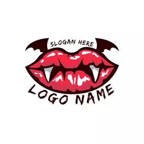 Bloody Logo Bat Lips Tusk Streetwear logo design