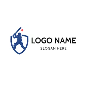 Cricket Team Logo Batsman Playing Cricket logo design