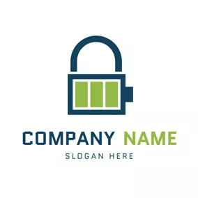 Corporate Logo Battery Shape Lock Icon logo design