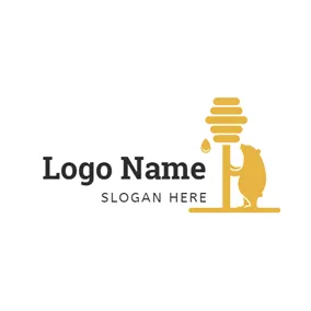 Logótipo Urso Bear and Honey Icon logo design