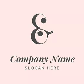 Pink Logo Beautiful and Abstract Ampersand logo design