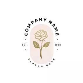 環境ロゴ Beautiful and Ornate Rose logo design